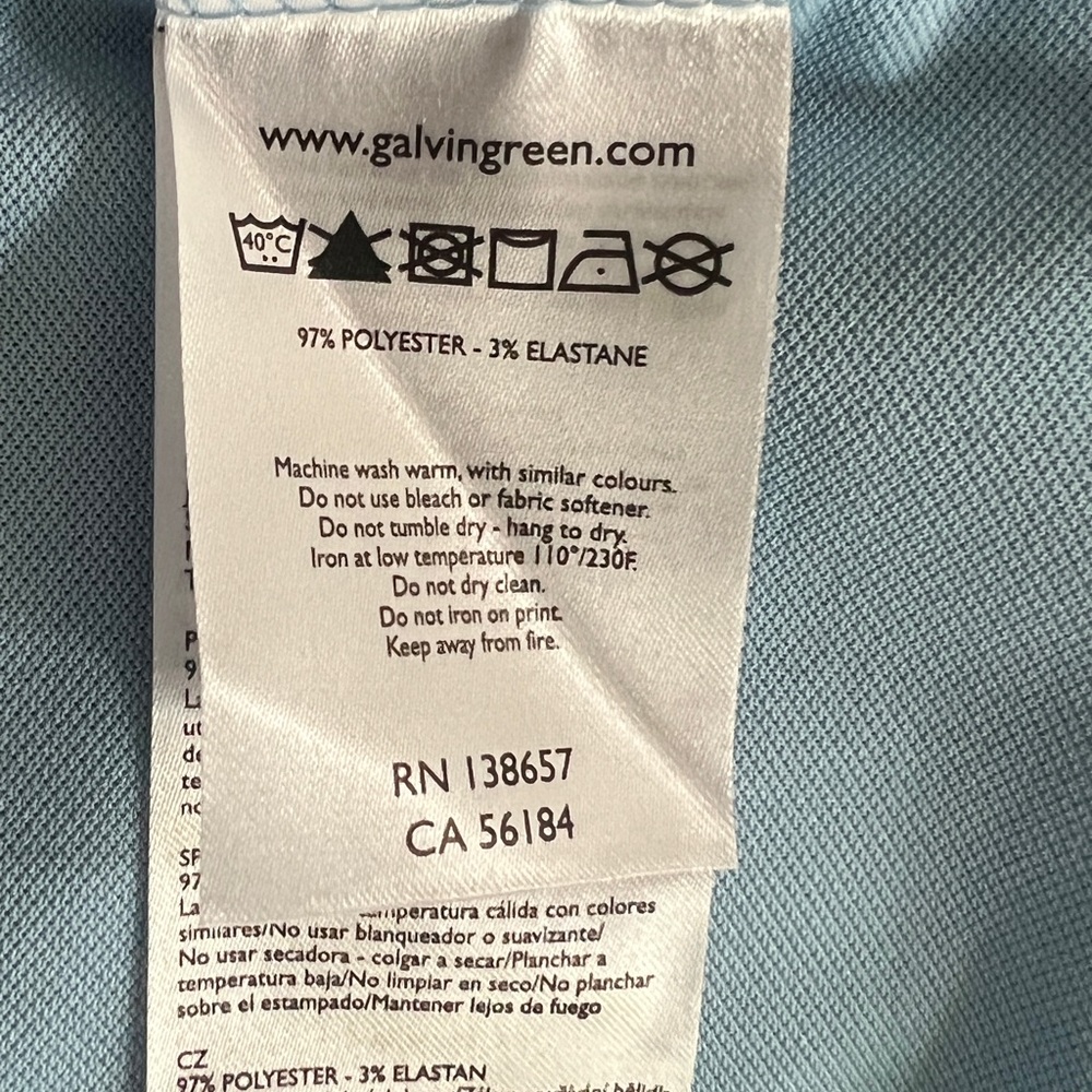 Galvin‎ Green Men's Blue Massimo Ventil8 Golf Polo Shirt Size Xlarge NWOT - Picture 11 of 11